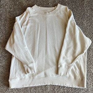 Aerie Cream Crew Neck Sweater